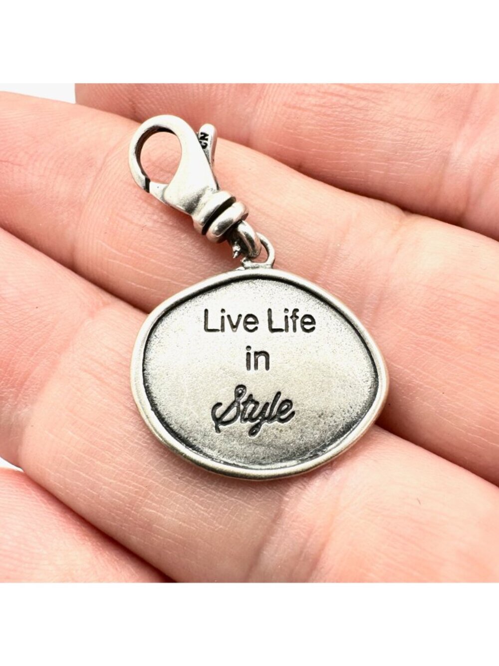 Silpada Womens Charm Sterling Silver Live Life In Style - Picture 2 of 2
